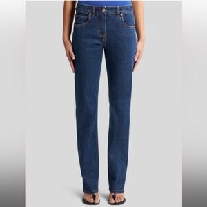 ETRO Straight Leg Mid-rise Denim Solid Light Wash JEANS WITH EMBROIDERED REAR -